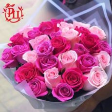 Букет из 31 розы, нежный розовый микс!